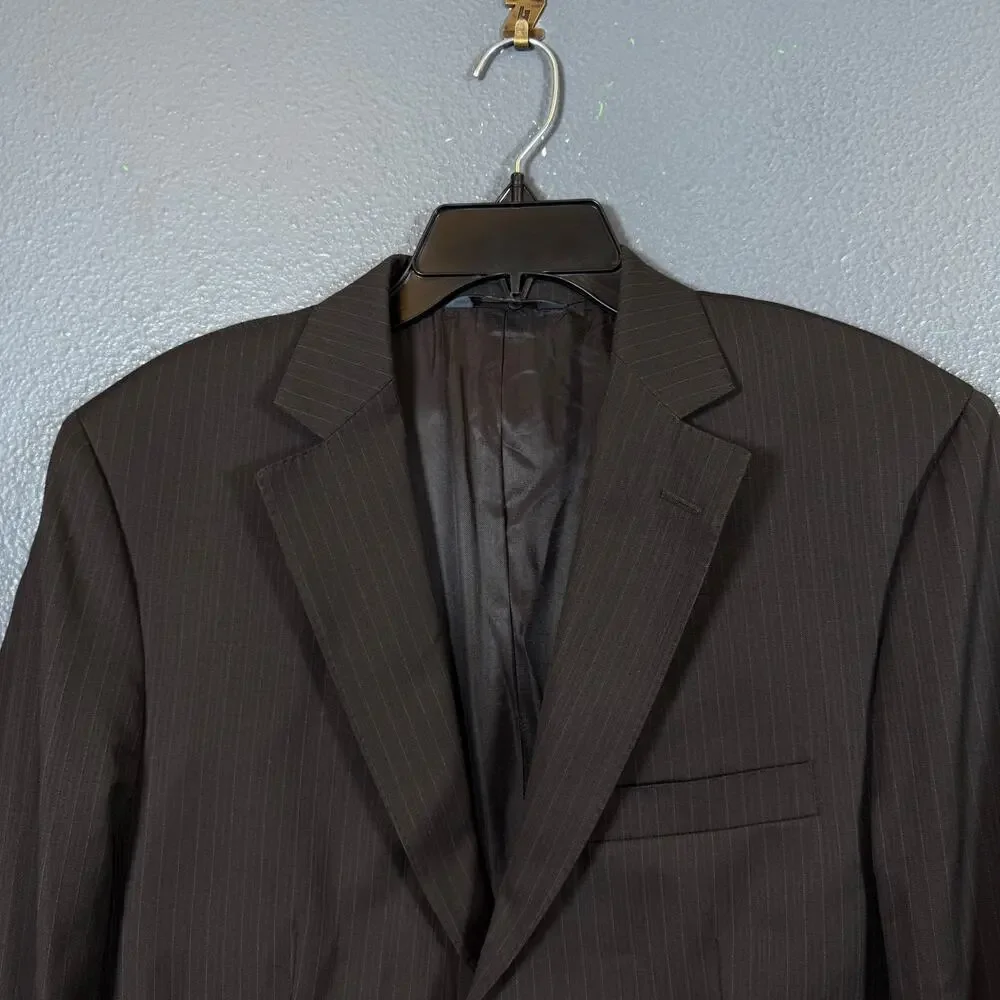 Pronto Uomo 39 long/33 waist grey suit jacket with pants 32/33 wool blazer 2 dot